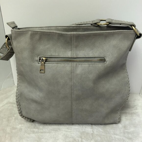 ANTIK Kraft Grey Stitched Hobo Purse - Picture 2 of 16